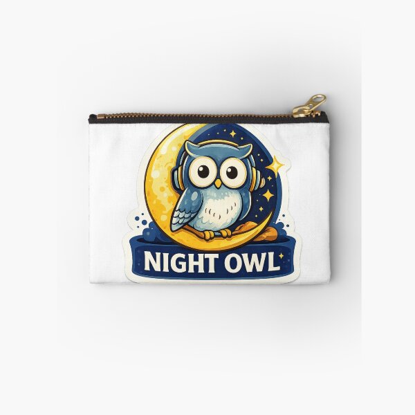 Item preview, Night Owl Sticker – Late Night Thinker & Night Person Illustration designed and sold by MyLakeLife.