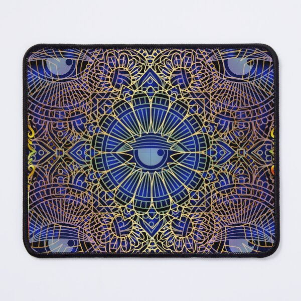 Item preview, Exotic Blue Mandala Sacred Geometry Magic Circle Glyphs designed and sold by FestDrip.