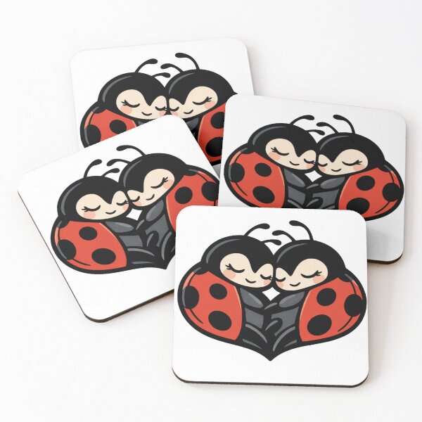 Item preview, Two Ladybugs in Love – Heart-Shaped Illustration designed and sold by Still Strange.