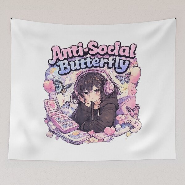 Item preview, Anime Gen Z Mood Tee – Overthinking, Gaming & Anti-Social Aesthetic designed and sold by floralaura.
