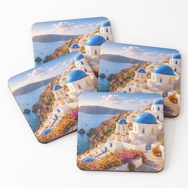 Item preview, Santorini Greece Caldera Village designed and sold by Myra365Art.
