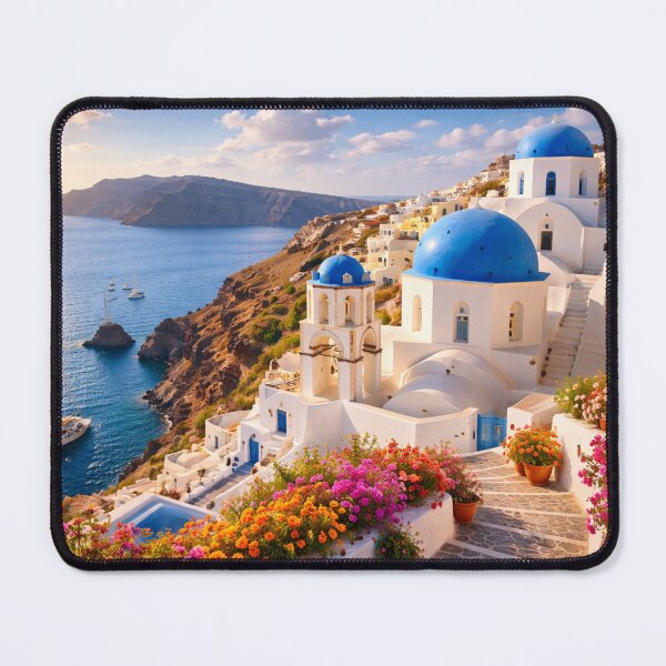 Item preview, Santorini Greece Caldera Village designed and sold by Myra365Art.