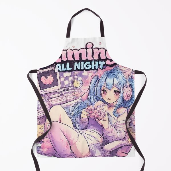 Item preview, Gaming All Night Anime T-Shirt – Gen Z Gamer Aesthetic, Cozy Y2K Vibes designed and sold by floralaura.