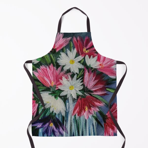 Item preview, Vibrant Acrylic Floral Still Life – Pink & White Daisies in Blue Vase designed and sold by kkartwork.
