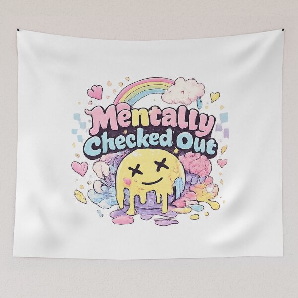 Item preview, Mentally Checked Out Anime T-Shirt – Burnout Aesthetic, Gen Z Mood Streetwear designed and sold by floralaura.
