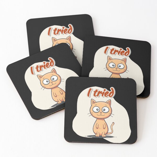 Item preview, Why Am I Like This – I Tried Cat Meme | Funny Awkward Cartoon Cat designed and sold by MiraLumeStudio.