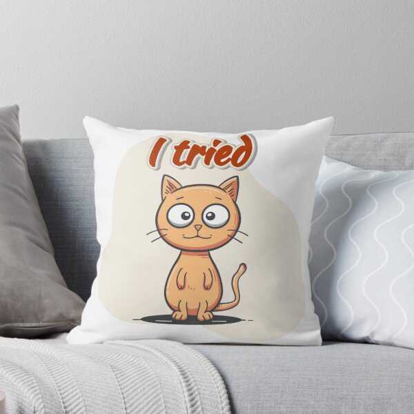 Item preview, Why Am I Like This – I Tried Cat Meme | Funny Awkward Cartoon Cat designed and sold by MiraLumeStudio.