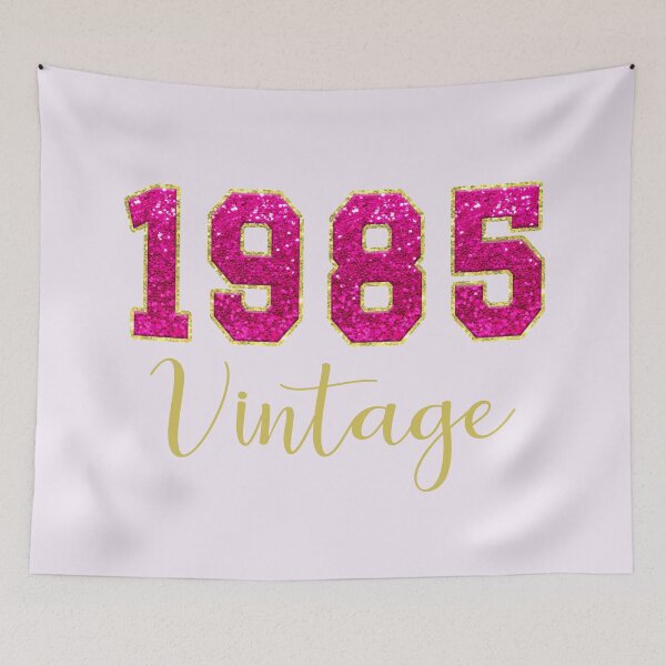 Item preview, 1985 Vintage Birth Year Pink Gold Glitter designed and sold by Jeallan Designs.