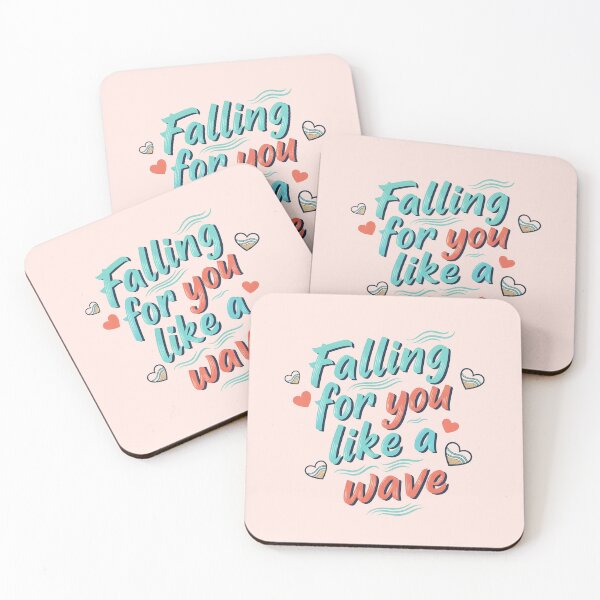 Item preview, Falling for You Like a Wave – Ocean Valentine Typography Design designed and sold by Sea Gem.