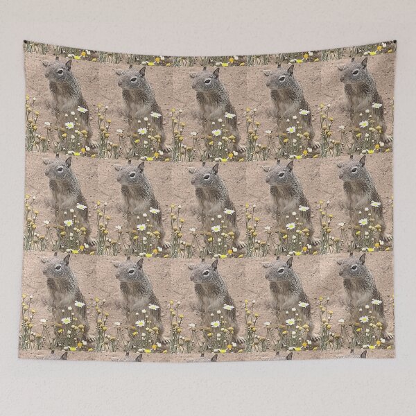 Item preview, ardilla y flores designed and sold by pksart1.