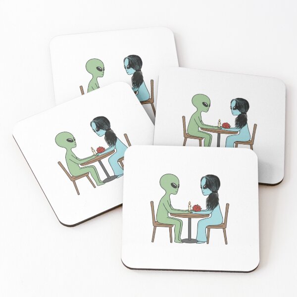 Item preview, Retro Alien Romance - Mid-Century Modern Flat Vector Illustration designed and sold by Everyday Aliens.