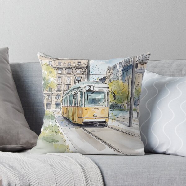 Artikelvorschau, Budapester Straßenbahn in Aquarell entworfen und verkauft von clausbjoern.