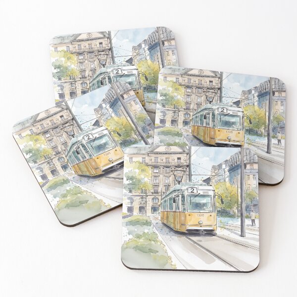 Item preview, Budapest Tram in Watercolor designed and sold by clausbjoern.