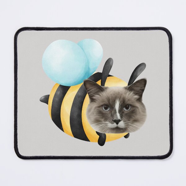 Item preview, Funny Cat Bee Hybrid | Surreal Watercolor Bumblebee Cat Art designed and sold by Pukisdaizi.