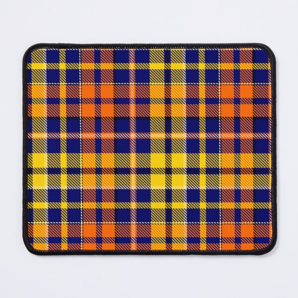 Item preview, Yellow and Orange Tartan Plaid On Blue Background designed and sold by PatternTitan.