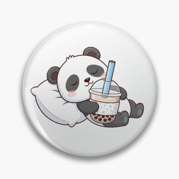 Item preview, Sleepy panda with bubble tea designed and sold by JonysCreativeDesigns.