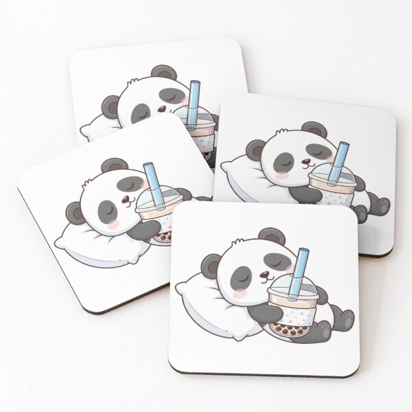 Item preview, Sleepy panda with bubble tea designed and sold by JonysCreativeDesigns.