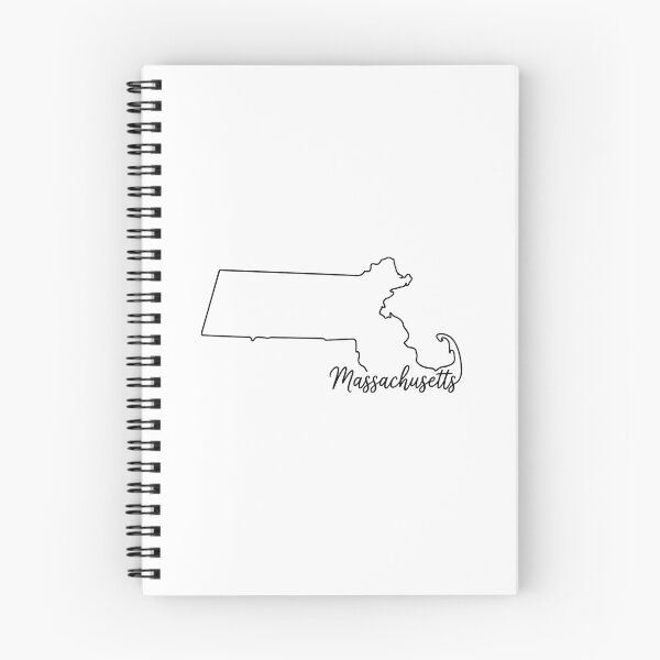 Item preview, Massachusetts State Outline – Minimal Script Typography Line Art designed and sold by Paper Drip.
