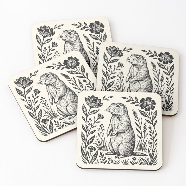 Item preview, Prairie Dog Folk Art Vintage Rodent Forestcore designed and sold by Y-Vibes.