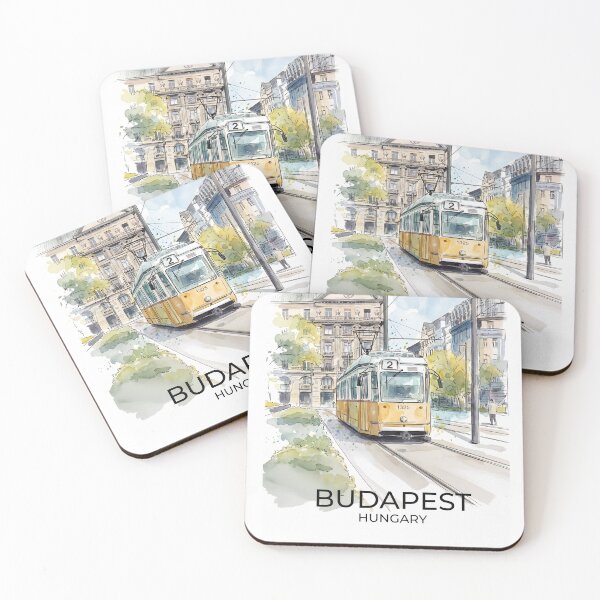 Item preview, Budapest Tram in Watercolor, with name designed and sold by clausbjoern.