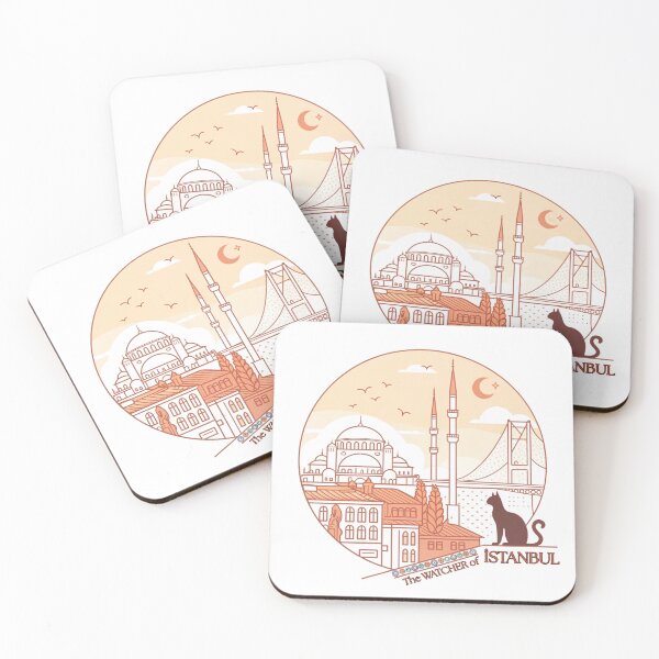 Item preview, The Watcher of Istanbul - Elegant City Skyline with Cat designed and sold by asliberry.