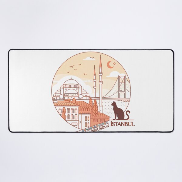 Item preview, The Watcher of Istanbul - Elegant City Skyline with Cat designed and sold by asliberry.