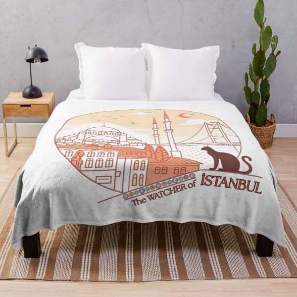 Item preview, The Watcher of Istanbul - Elegant City Skyline with Cat designed and sold by asliberry.