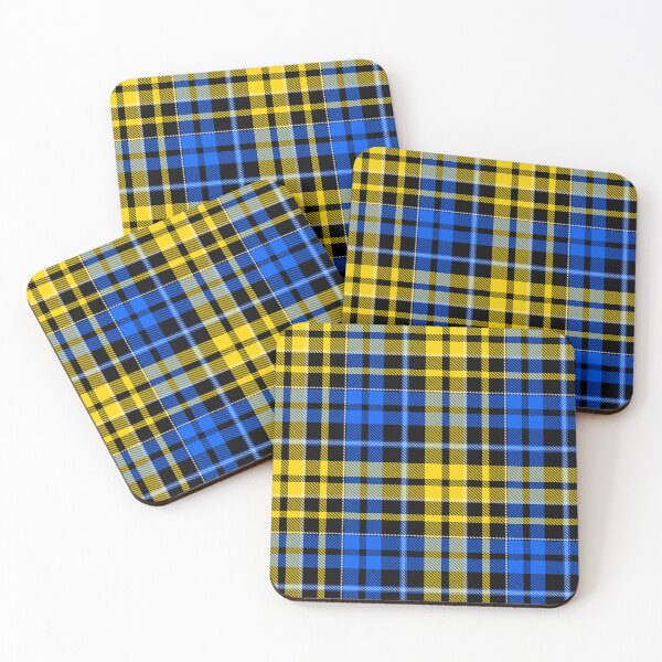 Item preview, Yellow and Blue Tartan Plaid On Black Background  designed and sold by PatternTitan.