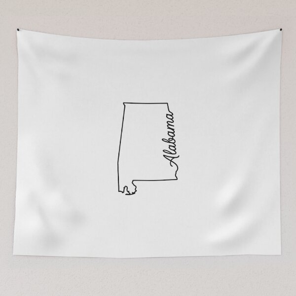 Item preview, Alabama State Outline – Minimal Script Typography Line Art designed and sold by Paper Drip.
