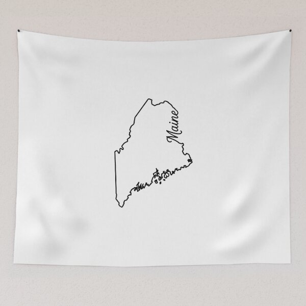 Item preview, Maine State Outline – Minimal Script Typography Line Art designed and sold by Paper Drip.