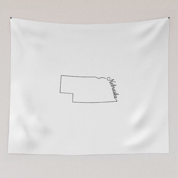 Item preview, Nebraska State Outline – Minimal Script Typography Line Art designed and sold by Paper Drip.