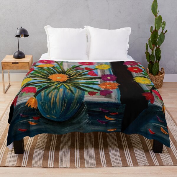 Item preview, Colorful Wildflowers on Window Sill – Acrylic Floral Art designed and sold by kkartwork.