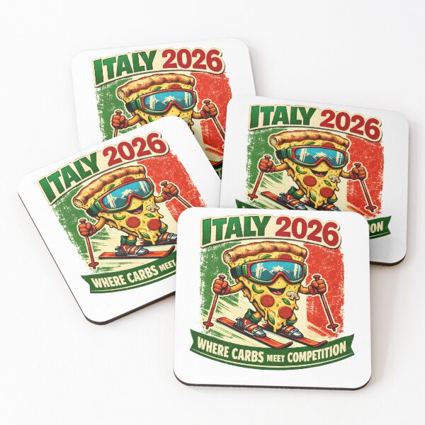 Item preview, Italy 2026 Skiing Pizza Carbs Competition designed and sold by AnnDesignStudio.