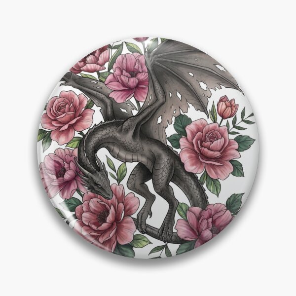 Item preview, Soft Gothic Wyvern with Roses designed and sold by RainyReads.