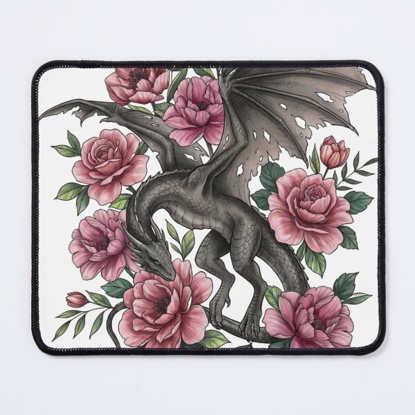 Item preview, Soft Gothic Wyvern with Roses designed and sold by RainyReads.