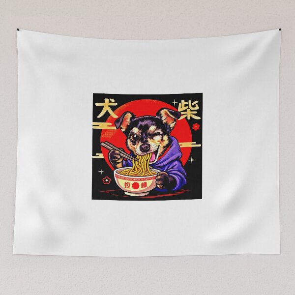 Item preview, A Happy Puppy enjoying some ramen designed and sold by NativeGraffix.