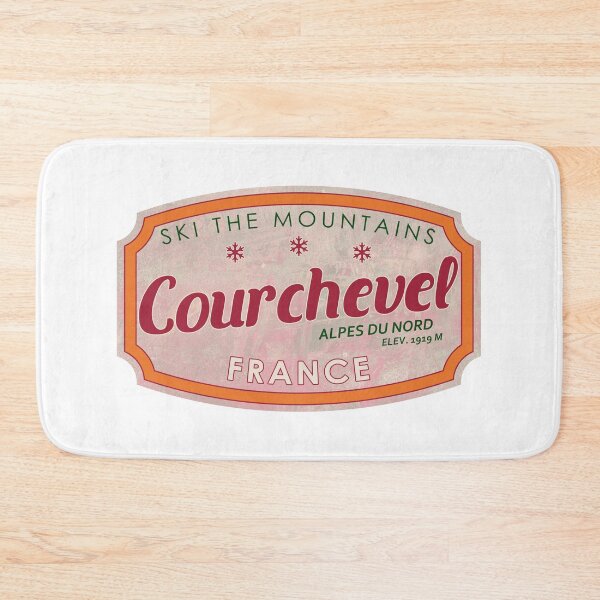 Item preview, Courchevel, Alpes du Nord, France, textured skiing badge designed and sold by Wanderful-roads.