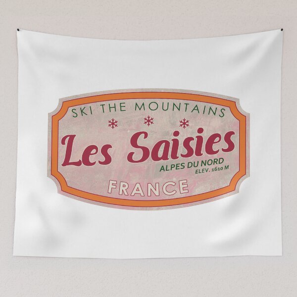 Aperçu de l'œuvre Les Saisies, Alpes du Nord, France, badge de ski texturé créée et vendue par Wanderful-roads.