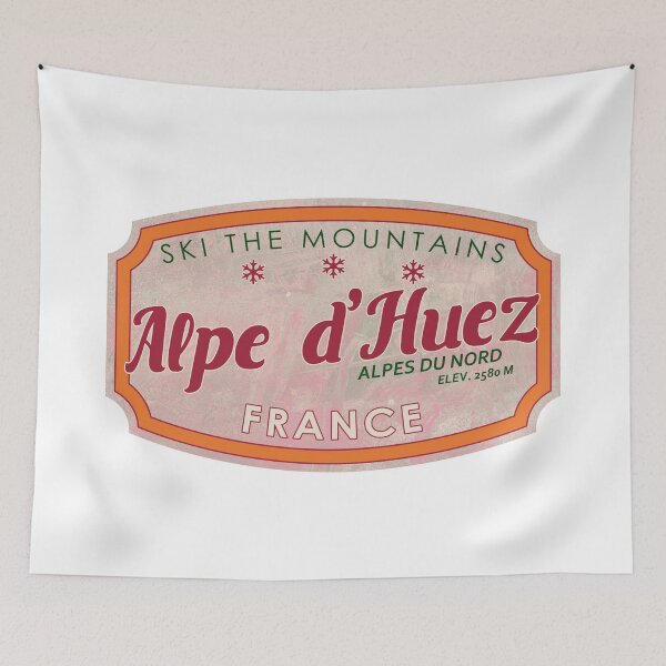 Item preview, Alpe d'Huez, Alpes du Nord, Francia, insignia de esquí con textura designed and sold by Wanderful-roads.