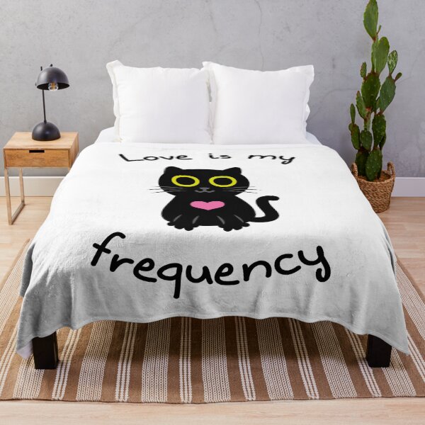 Item preview, Black Cat with Pink Heart - Love is my Frequency designed and sold by fishdesigns.
