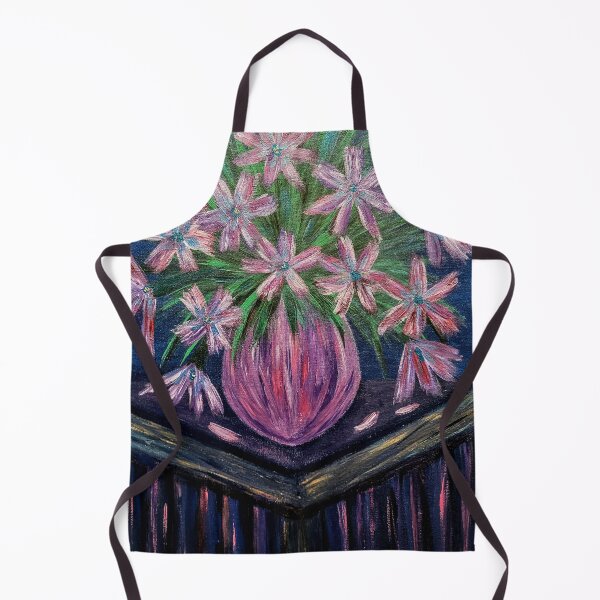 Item preview, Pink Star Lilies in Round Purple Vase – Acrylic Still Life designed and sold by kkartwork.