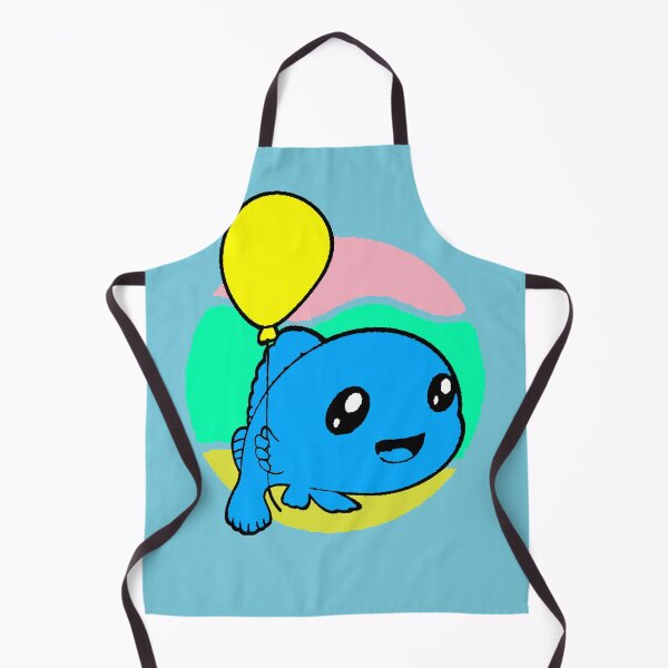 Item preview, Adorable blue fish with a yellow balloon | Cute kawaii design with a pastel background designed and sold by AstronautMerch.