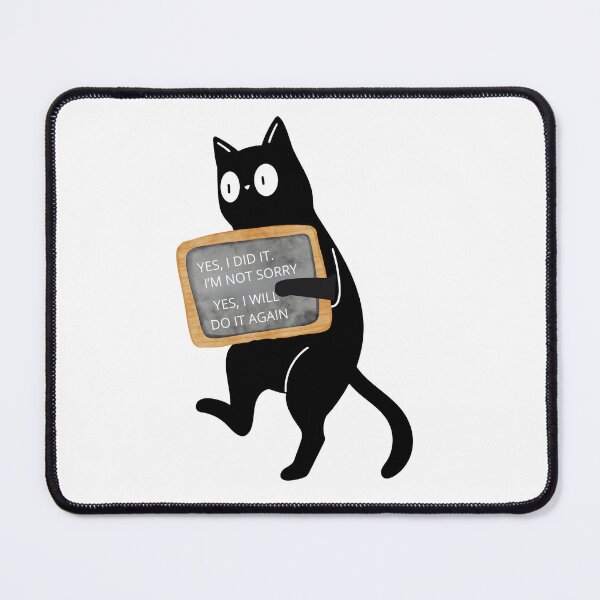 Item preview, Guilty Cat No Regrets | Funny Black Cat Shaming Art designed and sold by Pukisdaizi.