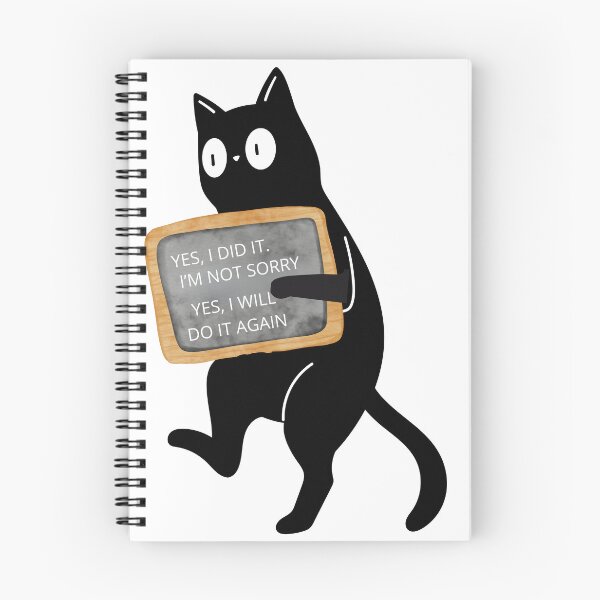 Item preview, Guilty Cat No Regrets | Funny Black Cat Shaming Art designed and sold by Pukisdaizi.
