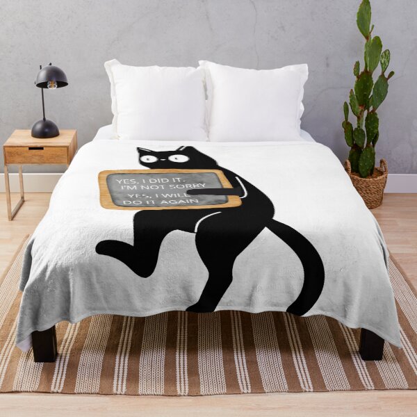 Item preview, Guilty Cat No Regrets | Funny Black Cat Shaming Art designed and sold by Pukisdaizi.