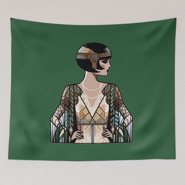 Item preview, Art Deco Flapper Pinup Roaring Twenties Glamour Print designed and sold by PinUpPizzazz.