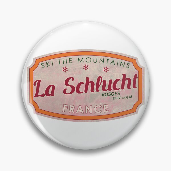 Item preview, La Schlucht, Vosges, France, textured skiing badge designed and sold by Wanderful-roads.