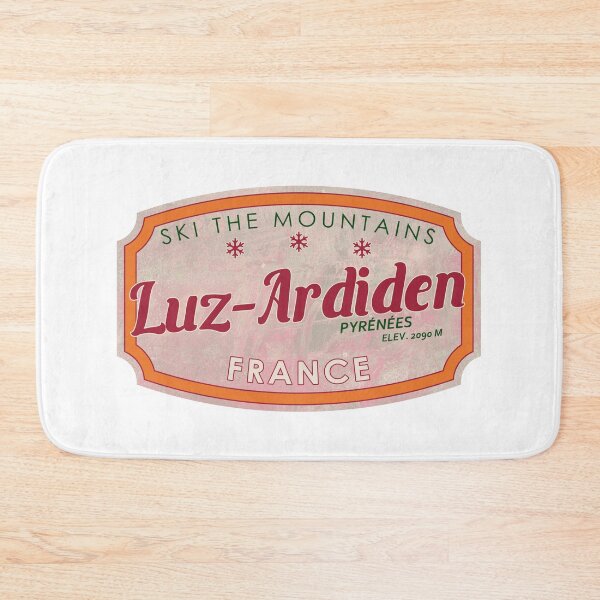 Item preview, Luz-Ardiden, Pyrénées, France, textured skiing badge designed and sold by Wanderful-roads.