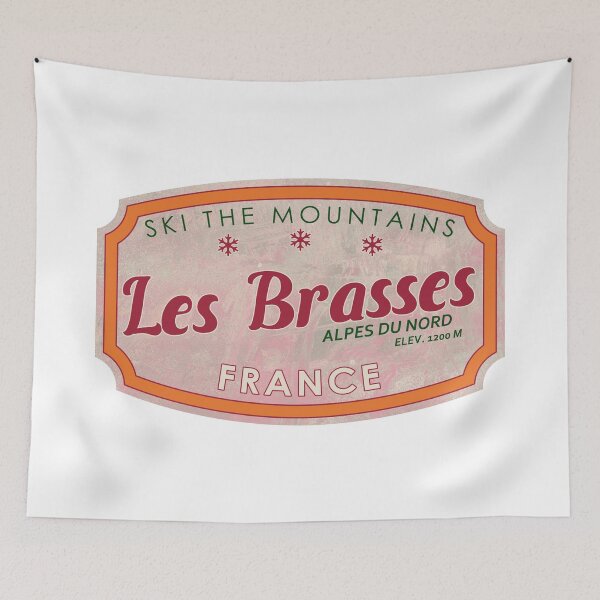 Aperçu de l'œuvre Les Brasses, Alpes du Nord, France, badge de ski texturé créée et vendue par Wanderful-roads.