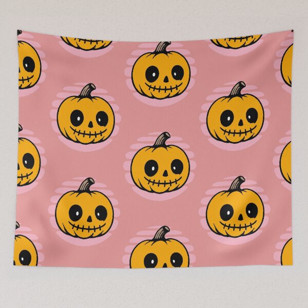 Item preview, Cute pumpkin with a pastel pink background – fun, cute, and colorful design designed and sold by AstronautMerch.